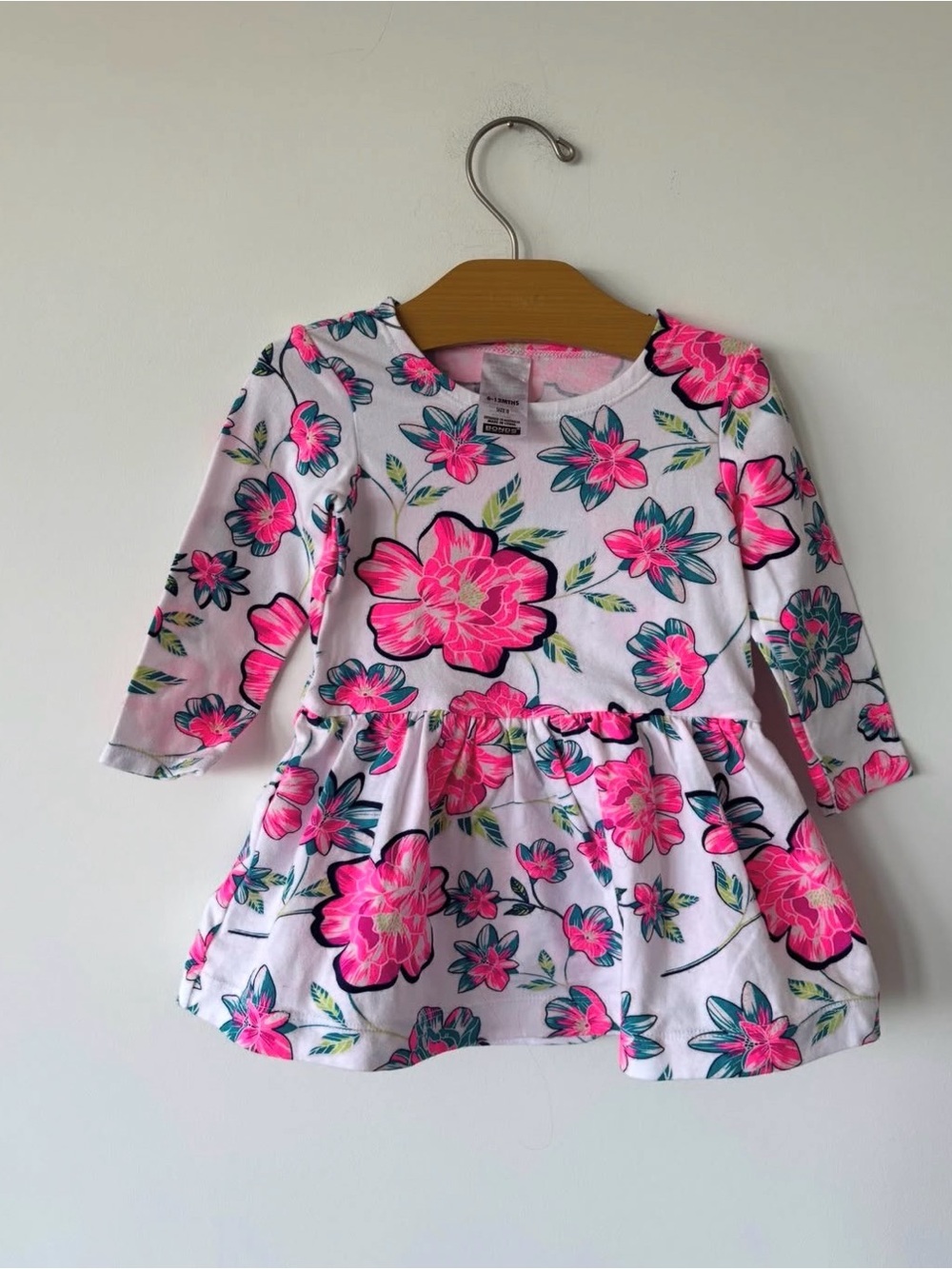 Bonds Pink Floral Long Sleeve Dress for Kids